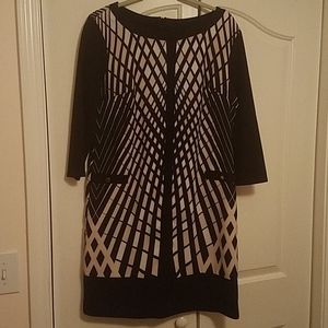 New York and company black print dress Large
